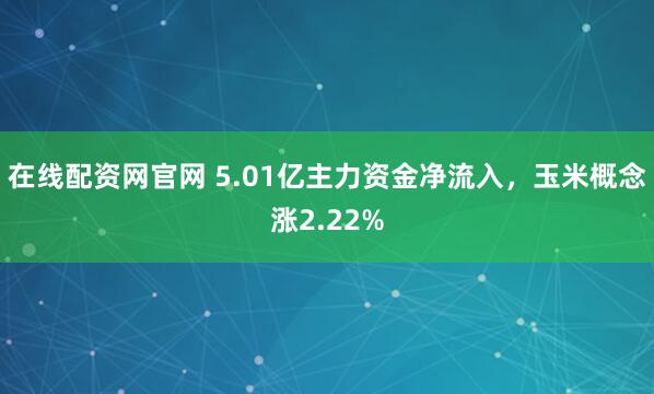 在线配资网官网 5.01亿主力资金净流入，玉米概念涨2.22%
